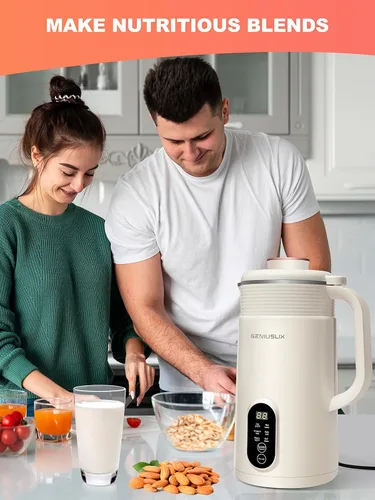 Vista 8 de Máquina para hacer leche de nuez para leche casera, a base de plantas con limpieza automática y control de temperatura, máquina de leche de soja