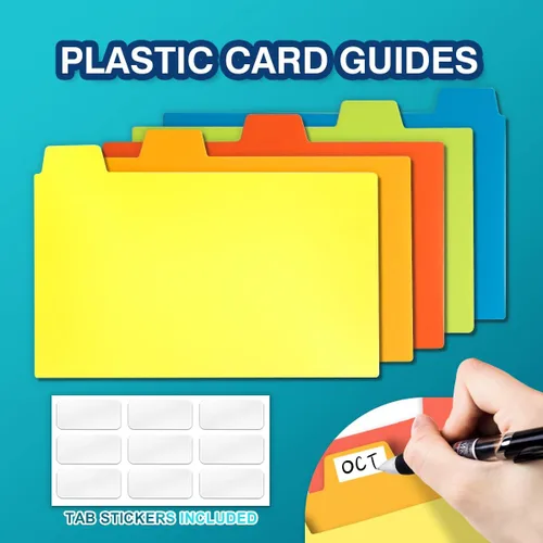 Vista 5 de Estuche de tarjetas de índice H4D de 3x5 con 100 tarjetas de índice pesadas rayadas y separadores, negro