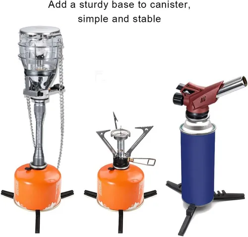 Vista 6 de Soporte universal plegable para bote de combustible, estabilizador de trípode Caudblor para estufas de camping, soporte compacto de tanque de gas