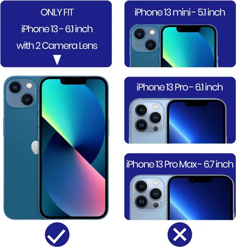 Vista 2 de Protector de pantalla de vidrio de privacidad de 4 vías de 360° diseñado para iPhone 13 [6.1 pulgadas], paquete de 2 + protector de lente de cámara