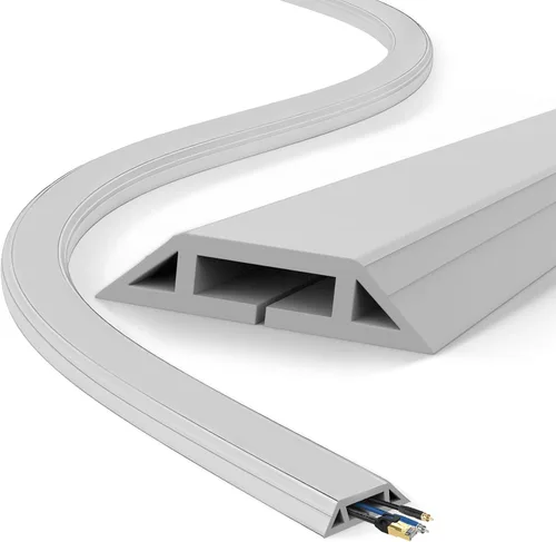 Vista 31 de Eapele Cubierta de cable de suelo de 4 pies, protector de cable resistente, fácil de desenrollar, evita peligros de tropiezos para oficina en casa