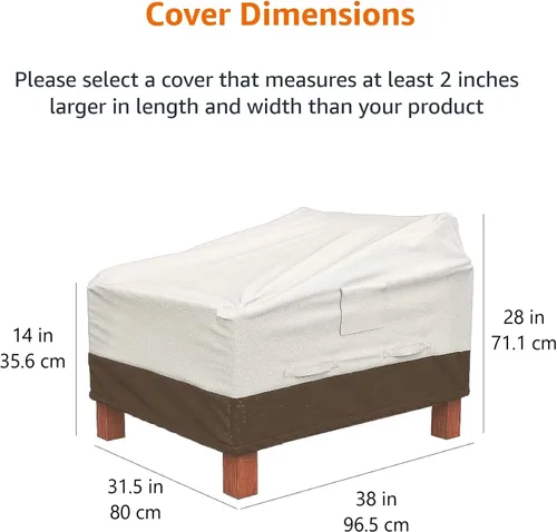 Vista 6 de Amazon Basics Fundas para Sillas de Patio con Asiento Profundo, Fundas para Muebles de Césped y Patio al Aire Libre, Resistente, Impermeable