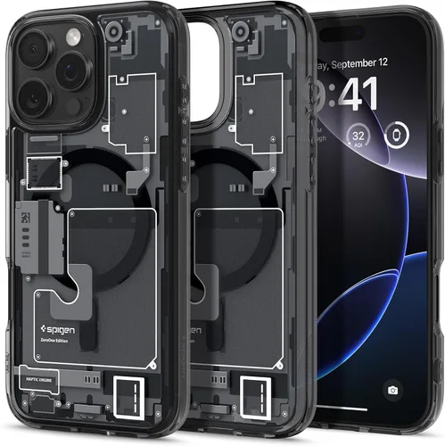 Vista 14 de Spigen Ultra Hybrid MagFit Impresión Digital Directa - Funda para iPhone 16 Pro [Diseño Personalizado][Compatible con Magsafe] - Analógica DDP