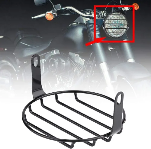 Vista 8 de Cubierta universal de 6.5 pulgadas para parrilla de faros delanteros de motocicleta para Cruiser Chopper Cafe Racer (#1)