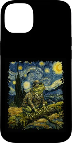 Vista 15 de Vintage Frog Van Gogh Style Starry Night Graphic Case for iPhone 17