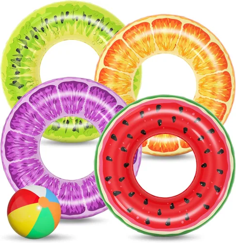 Vista 9 de Jasonwell Flotador Gigante de Kiwi para Fiesta en la Piscina, Flotadores Inflables para Piscina, Balsas de Tubo con Válvulas Rápidas, Decoraciones