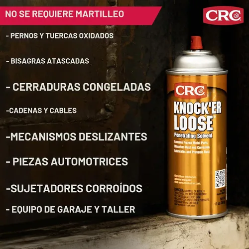 Vista 6 de CRC Knock'er Loose Solvente Penetrante 03020 – [Rojizo] 13 WT. Oz., Solvente Penetrante y Lubricante de Grado Industrial