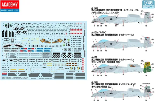 Vista 5 de Academy 120116 492348 1/48 USAF A-10C 75Th Fs Flying Tigers, multicolor
