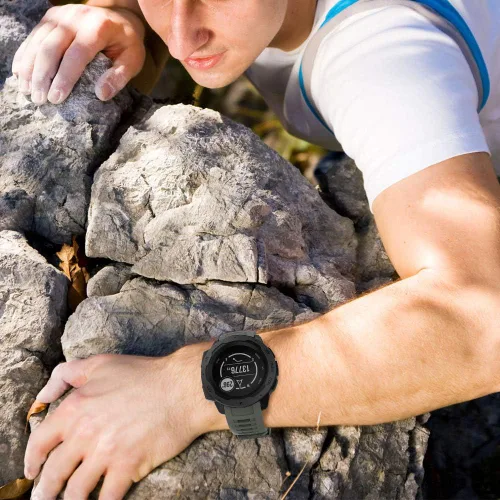 Vista 5 de NotoCity Correa de repuesto para Garmin Instinct, silicona suave, compatible con Garmin Instinct 2/Solar/Tactical(verde militar)