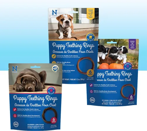 Vista 25 de N-Bone Anillos de dentición para cachorros, sabor a mantequilla de maní, masticables naturales para la dentición y golosinas para masticar, ayuda a