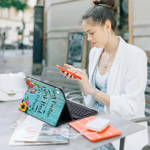 Vista 7 de DEGDFSGR Funda para Samsung Galaxy Tab A8 10.5 con teclado, teclado inalámbrico desmontable cierre magnético, funda protectora para Samsung Tab A8