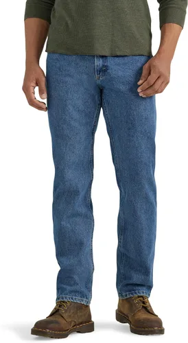 Vista 8 de Wrangler Authentics - Pantalones de mezclilla clásicos de 5 bolsillos, ajuste regular, para hombre de algodón