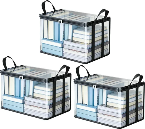 Vista 21 de Contenedores de almacenamiento transparentes para cómics (blanco, paquete de 6)