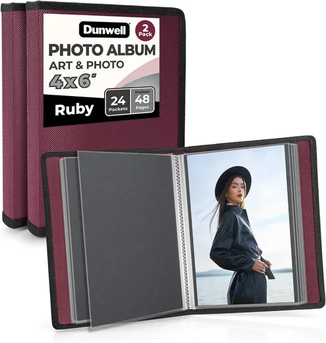 Vista 19 de Álbum de fotos Dunwell 4x6 (2 paquetes, negro), papel de montaje, pequeño portafolio de arte de 4 x 6, carpeta de presentación con 24 fundas