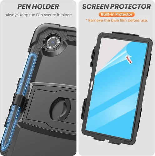 Vista 2 de HXCASEAC Funda para Lenovo Idea Tab 11, Tab M11/K11 (TB336FU/TB330FU), diseño a prueba de golpes, protector de pantalla, soporte integrado, soporte