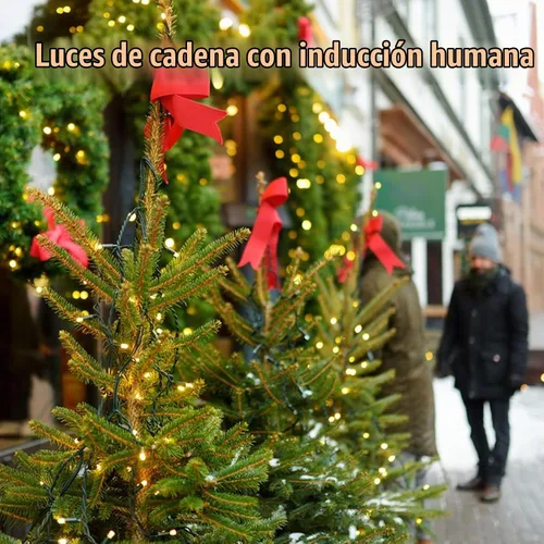 Vista 8 de Luces de Cuerda de Navidad con Sensor de Movimiento Musical que Cambian de Color, 110 Pies, 400 LED, Blanco Cálido Multicolor, Luces de Árbol