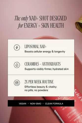 Vista 8 de Happy Aging Suplemento líquido NAD+ para mujeres Ribosida liposomal de nicotinamida y resveratrol inyecciones para energía, salud de la piel