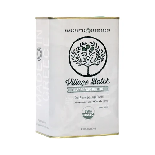 Vista 9 de Village Batch Aceite de oliva virgen extra orgánico crudo, AOVE prensado en frío y sin filtrar, auténtico aceite de oliva griego, rico sabor