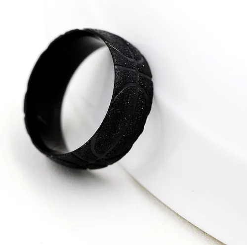 Vista 5 de Uloveido Mens 8mm Stainless Steel Basketball Ring Comfort Fit Band Creative Sport Souvenir Gifts for Him
