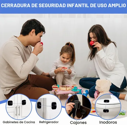 Vista 9 de Paquete de 2 combinaciones de cerraduras para refrigerador, cerradura de nevera resistente, código de 3 dígitos, no necesita llaves, cable de acero