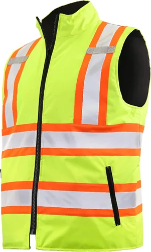 Vista 7 de JORESTECH Chaleco de Seguridad Aislado Reversible de Alta Visibilidad con Cinta Reflectante Conforme a ANSI Negro