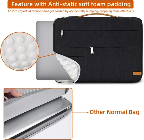 Vista 3 de KINGSLONG Funda para laptop de 13.3 pulgadas, bolsa delgada a prueba de golpes, funda de transporte para computadora compatible con MacBook Air/Pro