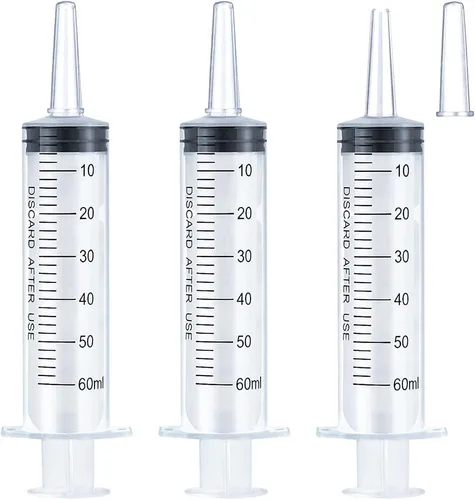 Vista 9 de Jeringa de 1 ml para líquido, oral, laboratorios científicos, medición, dispensación, con tapa - Paquete de 3 jeringas de 1 ml