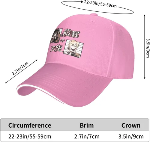 Vista 6 de Angels of Death Cap Tradition 3D Printed Cartoon Adjustable Baseball Hat for Unisex Black