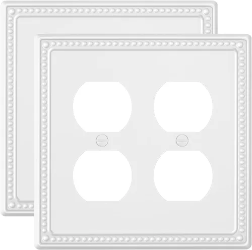 Vista 18 de Paquete de 2 cubiertas de placa de interruptor de luz de doble palanca, cubiertas decorativas de placa de doble interruptor Pearls, placa de pared