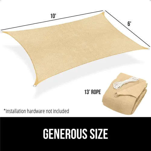 Vista 9 de GORILLA GRIP - Toldo parasol resistente, protección UV, resistente a la decoloración, desgarros y óxido, rectangular, con bordes curvos que bloquean