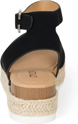 Vista 5 de STYLISH S Gloria-IIS Sandalias de plataforma con punta abierta y plataforma para niñas, con tachuelas, hebilla ajustable en el tobillo