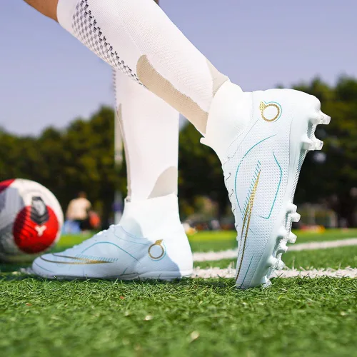 Vista 7 de Zapatos de fútbol para niños y niñas, para exteriores, interiores, para entrenamiento de fútbol y césped atlético