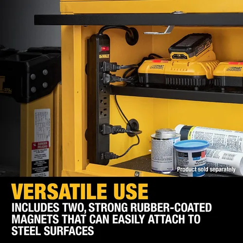 Vista 4 de DEWALT Cargador magnético con 6 tomas de corriente, compatible con el sistema de almacenamiento para taller DEWALT (DWST82693) (Paquete de 4)