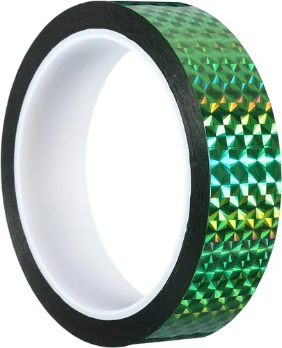 Vista 10 de PATIKIL Cinta prisma de 0.2 pulgadas x 55 yardas, adhesivo reflectante holográfico metalizado para detallar decoración de pared, arte, azul