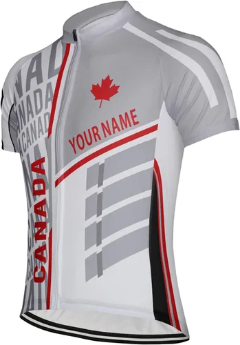 Vista 2 de Camiseta de ciclismo de manga corta personalizada para hombre de Canadá