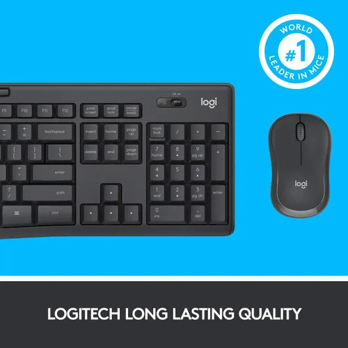 Vista 6 de Logitech MK295 - Teclado y mouse inalámbricos silenciosos, RF inalámbrico, QWERTY, negro, 104 teclas, 2,4 GHz, rango de 32.8 ft, tecnología