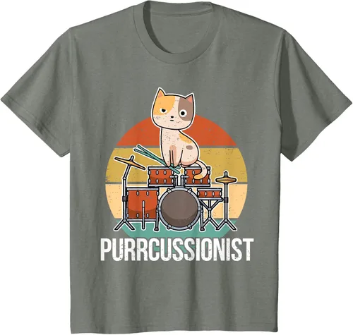 Vista 92 de Funny Percussion Drummer Drumming Drums Saying I Kitten Cat Camiseta, Negro, S