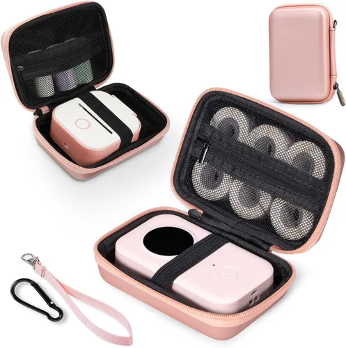 Vista 9 de Memoking T02 Estuche rígido de almacenamiento – Compatible con Phomemo D30, SUPVAN E10, NIIMBOT D11, JADENS D110 y más, con bolsillo de malla