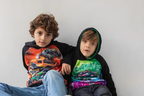 Vista 5 de Monster Jam Maximum Destruction El Toro Loco Grave Digger - Sudadera con capucha de forro polar para niños pequeños y grandes