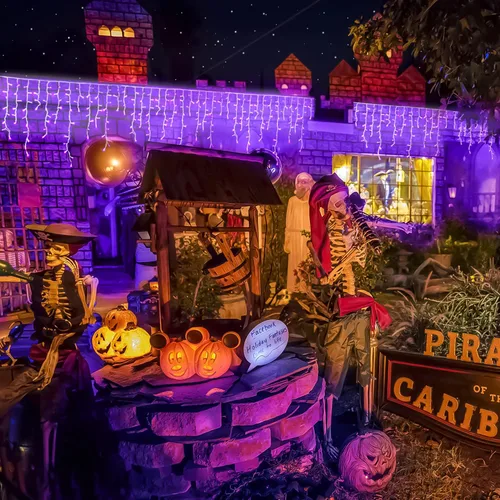 Vista 9 de JMEXSUSS Luces moradas de Halloween (cadena de luces solares y luces de carámbano de Halloween)