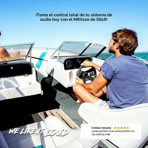 Vista 4 de DS18 MRX100 Marine Boat Head Unit - 2 zonas, salida de 4 voltios, RDS 4 x 50 vatios, pantalla de video TFT, sin reproductor de CD, audio Bluetooth