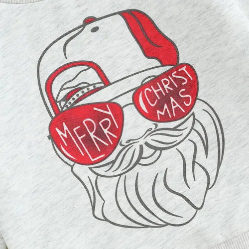 Vista 3 de LAGKIYOJ Conjunto de 2 piezas de sudadera con diseño de árbol de Navidad para niño y niña, ropa de otoño e invierno