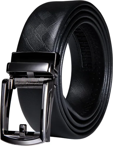 Vista 28 de Barry.Wang Cinturón de trinquete de cuero para hombre 1 3/8" hebilla A Oro Verde