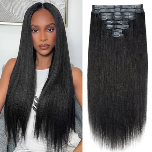Vista 18 de Extensiones de cabello humano real rizado con clip, 4/27/4, ombré, rizado con clip, para mujer, 3C y 4A (12 pulgadas, #4/27/4)