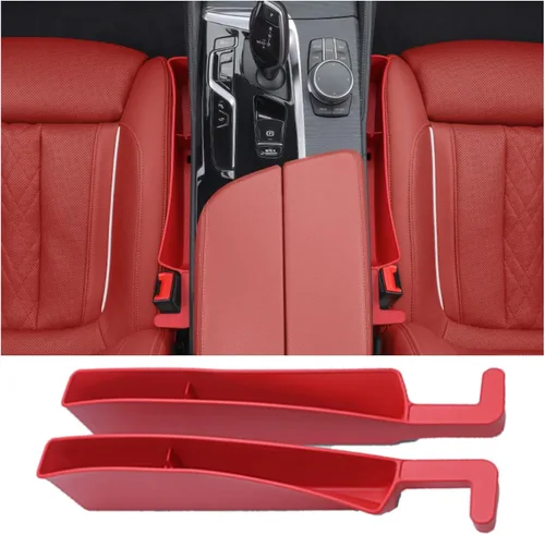 Vista 13 de 2 piezas de relleno de espacio para asiento de coche de piel sintética PU, bloqueador de caída para grietas de auto para rellenar el espacio lateral