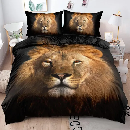 Vista 31 de Juego de funda de edredón con diseño de tigre blanco, tamaño individual, funda de edredón con estampado de animales salvajes, juego de ropa de cama