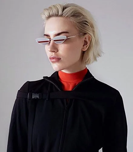 Vista 7 de FEISEDY Gafas de sol de diseñador de moda Retro pequeños pétalos forma arco templo diseño B2298
