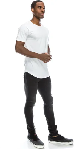 Vista 3 de Mens Hipster Hip Hop Elong Crewneck con palangre playera