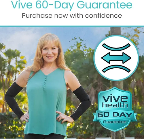 Vista 9 de Vive Manga de compresión de brazo para hombres, mujeres, 20-30 mmHg médica graduada con protección UV, para tendinitis, artritis