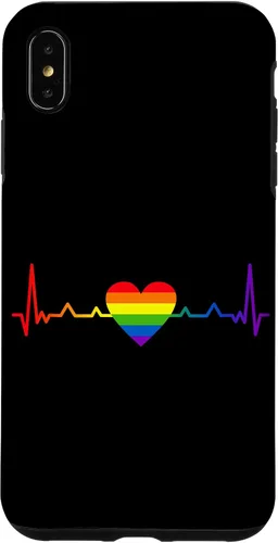 Vista 7 de iPhone 15 Rainbow Heartbeat LGBT Pride Month Gay Bi Trans Case